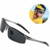BAICCCF Lunettes De Protection Lunettes De Soleil Polarisées Pour Hommes Pour La Conduite,la Pêche, Le Golf, Les Lunettes En Métal