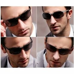 BAICCCF Lunettes De Protection Lunettes De Soleil Polarisées Pour Hommes Pour La Conduite,la Pêche, Le Golf, Les Lunettes En Métal -Promos Protection des yeux : lunettes et masque Magasin 65748271 4