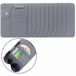 BAICCCF Lunettes De Protection Cd Pare-soleil Organisateur CD Dvds étui De Rangement Support En Cuir Véhicule Organisateur Poches Organisation Pour Voiture Cartes De Crédit Poches Lunettes De Soleil Porte-stylo