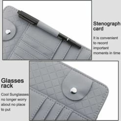 BAICCCF Lunettes De Protection Cd Pare-soleil Organisateur CD Dvds étui De Rangement Support En Cuir Véhicule Organisateur Poches Organisation Pour Voiture Cartes De Crédit Poches Lunettes De Soleil Porte-stylo -Promos Protection des yeux : lunettes et masque Magasin 65748314 4