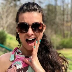 BAICCCF Lunettes De Protection Dégradé Marron - 1 Pièces Lunettes De Soleil Carrées Polarisées Cadre Brillant Composite étincelant Et étui à Lunettes Carré - Marron Dégradé -Promos Protection des yeux : lunettes et masque Magasin 65748401 3