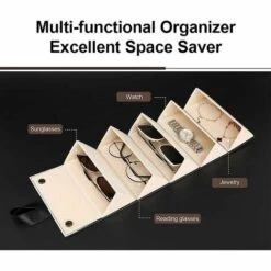 BAICCCF Lunettes De Protection Brun Noir-organisateur De Lunettes De Soleil 5/6 Fentes étui à Lunettes De Voyage Plusieurs Paires Boîte De Rangement De Lunettes Porte-lunettes Suspendu - Le Noir -Promos Protection des yeux : lunettes et masque Magasin 65748443 4