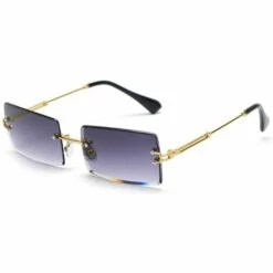 BAICCCF Lunettes De Protection Lunettes De Soleil Carrées à Monture Ultra-petite Pour Femmes Voir à Travers La Lentille Sans Monture