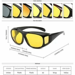 BAICCCF Lunettes De Protection Lunettes De Vision Nocturne Uv400 Adaptées Aux Lunettes De Prescription Enveloppant Les Lunettes De Soleil Protection De Conduite -Promos Protection des yeux : lunettes et masque Magasin 65748596 4