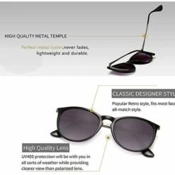 BAICCCF Lunettes De Protection Lunettes De Soleil Rondes Vintage Pour Femmes Hommes Style Rétro Classique -Promos Protection des yeux : lunettes et masque Magasin 65748657 5