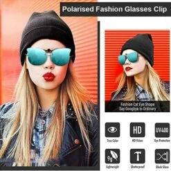 BAICCCF Lunettes De Protection Clip œil De Chat Polarisé Sur Lunettes De Soleil Sur Lunettes De Vue Pour Femme Protection UV -Promos Protection des yeux : lunettes et masque Magasin 65748699 3