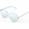 BAICCCF Lunettes De Protection Lunettes De Soleil Transparentes En Forme De Cœur Lunettes De Soleil De Fête Couleur Bonbon Amour Lunettes De Soleil En Forme De Cœur - Dégager