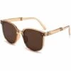Lunettes De Soleil Rétro Littéraires Lunettes De Soleil Pliantes Lunettes Anti-UV (Penang Coconut Brown-PC Ordinary Film),HANBING
