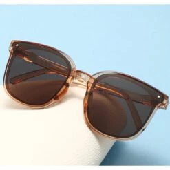 Lunettes De Soleil Rétro Littéraires Lunettes De Soleil Pliantes Lunettes Anti-UV (Penang Coconut Brown-PC Ordinary Film),HANBING -Promos Protection des yeux : lunettes et masque Magasin 65752269 4