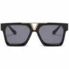 Lunettes De Soleil Carrées Lunettes De Soleil Pour Femme Lunettes Pour Homme (C1 Bright Black Grey),HANBING