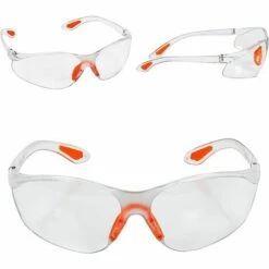 KAEJYIUT Lot De 12 Lunettes De Sécurité Transparentes - Lunettes De Protection Avec Verres En Plastique, Pont-de-Nez Et Embouts De Branches En Caoutchouc Pour Plus De Confort - Lunette Transparente PPE -Promos Protection des yeux : lunettes et masque Magasin 65822519 3