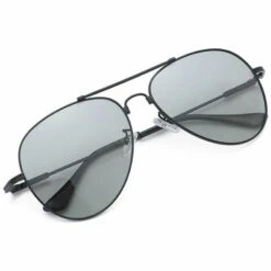 KAEJYIUT Lunettes De Soleil Pour Hommes Premium Gun Frame Couleur Changeante Polarized Driver Exquisite Set