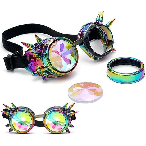 BAICCCF Lunettes De Protection 1 Pack-Dazzling Color Lunettes Colorées Rave Festival Party Edm Lunettes De Soleil Lentille Diffractée 2 BAICCCF Lunettes De Protection 1 Pack-Dazzling Color Lunettes Colorées Rave Festival Party Edm Lunettes De Soleil Lentille Diffractée – Image 2