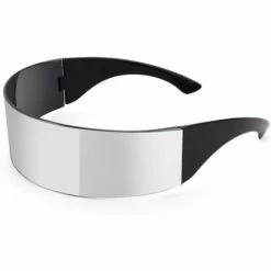 ILOVEMILAN Parti Tout-en-un Lunettes De Soleil Réseau D'ombre Futuriste Lunettes De Soleil Hommes Femmes Futuriste Style Punk Jeu De Rôle Sens De La Technologie (blanc)