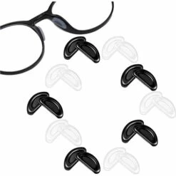 CADEAUX Plaquettes De Nez Antidérapantes Pour Lunettes, 10 Paires De Plaquettes De Nez En Silicone Souple Adhésives, Pour Lunettes, Montures En Plastique, Etc. (clair Et Noir)