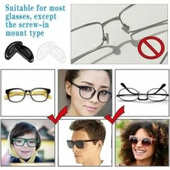 CADEAUX Plaquettes De Nez Antidérapantes Pour Lunettes, 10 Paires De Plaquettes De Nez En Silicone Souple Adhésives, Pour Lunettes, Montures En Plastique, Etc. (clair Et Noir) -Promos Protection des yeux : lunettes et masque Magasin 65945137 5