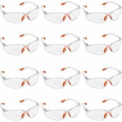 DONTODENT Lot De 12 Lunettes De Sécurité Transparentes – Lunettes De Protection Avec Verres En Plastique, Pont De Nez Et Embouts En Caoutchouc Pour Plus De Confort – Verres Transparents Ppe Better