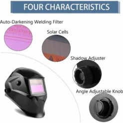 MINKUROW Masque De Soudage, Masque Soudure Automatique Avec Grand Champ De Vision, Gamme Réglable D'ombre DIN 9-13, Avec 2 Capteurs Et 5 Lentilles, Pour MIG/MAG/TIG/Soudage L'arc/Rectification/Coupage -Promos Protection des yeux : lunettes et masque Magasin 65957324 3