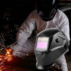 MINKUROW Masque De Soudage, Masque Soudure Automatique Avec Grand Champ De Vision, Gamme Réglable D'ombre DIN 9-13, Avec 2 Capteurs Et 5 Lentilles, Pour MIG/MAG/TIG/Soudage L'arc/Rectification/Coupage -Promos Protection des yeux : lunettes et masque Magasin 65957324 5