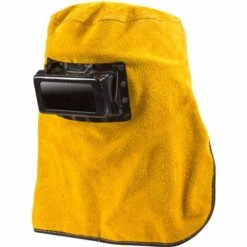 MINKUROW Casque De Soudeur En Cuir, Masque De Soudeur Avec Verre De Sécurité