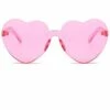 LUCKY-88 Lunettes De Soleil Cœur De Pêche Lunettes De Soleil D'amour Jelly Color Frameless Heart Conjoin Glasses Lunettes De Couleur éblouissantes (Rose (Spot))