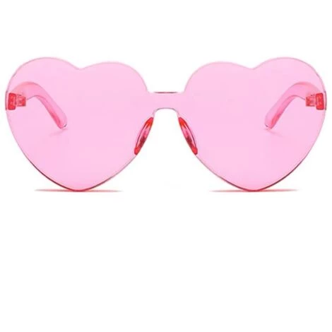 LUCKY-88 Lunettes De Soleil Cœur De Pêche Lunettes De Soleil D'amour Jelly Color Frameless Heart Conjoin Glasses Lunettes De Couleur éblouissantes (Rose (Spot)) 1 LUCKY-88 Lunettes De Soleil Cœur De Pêche Lunettes De Soleil D'amour Jelly Color Frameless Heart Conjoin Glasses Lunettes De Couleur éblouissantes (Rose (Spot))