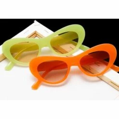 LUCKY-88 Lunettes De Soleil œil De Chat à Monture Ovale Rétro Ins Lunettes De Soleil De Mode De Rue (champagne à Monture Verte (charnière En Métal)) 6 LUCKY-88 Lunettes De Soleil œil De Chat à Monture Ovale Rétro Ins Lunettes De Soleil De Mode De Rue (champagne à Monture Verte (charnière En Métal)) -Promos Protection des yeux : lunettes et masque Magasin 66097271 3