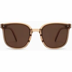 LUCKY-88 Lunettes De Soleil Rétro Littéraires Lunettes De Soleil Pliantes Lunettes Anti-UV (Penang Coconut Brown-PC Ordinary Film) -Promos Protection des yeux : lunettes et masque Magasin 66097358 3