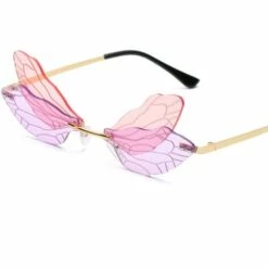 LUCKY-88 Lunettes De Soleil Libellule Dégradées Lunettes De Soleil De Personnalité Européennes Et Américaines Street Shoot Lunettes De Soleil Tendance Tendance (violet Et Rose)