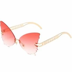 LUCKY-88 Lunettes De Soleil Papillon Pour Femmes, Lunettes De Soleil Papillon Irrégulières, Lunettes De Soleil Papillon, Lunettes Sans Monture à La Mode, Femmes Sports De Plein Air Conduite Plage Rencontres