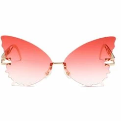 LUCKY-88 Lunettes De Soleil Papillon Pour Femmes, Lunettes De Soleil Papillon Irrégulières, Lunettes De Soleil Papillon, Lunettes Sans Monture à La Mode, Femmes Sports De Plein Air Conduite Plage Rencontres -Promos Protection des yeux : lunettes et masque Magasin 66097451 3