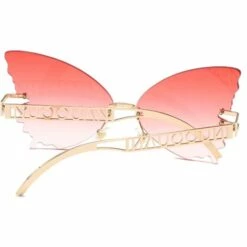 LUCKY-88 Lunettes De Soleil Papillon Pour Femmes, Lunettes De Soleil Papillon Irrégulières, Lunettes De Soleil Papillon, Lunettes Sans Monture à La Mode, Femmes Sports De Plein Air Conduite Plage Rencontres -Promos Protection des yeux : lunettes et masque Magasin 66097451 4
