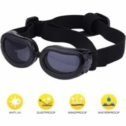 Lunettes Pour Chiens Lunettes De Soleil Anti-UV Pour Chien,Lunettes Pour Animaux De Compagnie Avec Sangles Réglables Pour Chats Petits Chiens----Noir——Adélala -Promos Protection des yeux : lunettes et masque Magasin 66378915 3