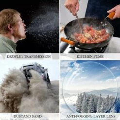 BF Masque Anti-éclaboussures Jaune Dégradé Masque De Protection Multidirectionnel Yeux Et Nez Masque Anti-buée Double Face -Promos Protection des yeux : lunettes et masque Magasin 66437314 4