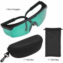 SUPERSELLER Lunettes De Sécurité Optiques Avec Jambe Télescopique 190-540nm Lunettes De Protection De Sécurité Lunettes Avec Sac En Tissu De Rangement Et Boîte Rigide - Vert -Promos Protection des yeux : lunettes et masque Magasin 66566588 4