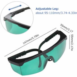 SUPERSELLER Lunettes De Sécurité Optiques Avec Jambe Télescopique 190-540nm Lunettes De Protection De Sécurité Lunettes Avec Sac En Tissu De Rangement Et Boîte Rigide - Vert -Promos Protection des yeux : lunettes et masque Magasin 66566588 5