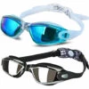 MEZHENG Lunettes De Natation - Lunettes De Natation, Lot De 2 Lunettes De Natation Professionnelles Anti-buée, Sans Fuite, Protection UV, Vue Large Pour Femmes Hommes Adultes Jeunes Enfants
