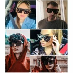 OCXIN Lunettes De Soleil Vintage Hommes Grande Protection UV400 Intégrée Sans Monture Style Simple Lunettes De Soleil à Dessus Plat Femmes Lunettes De Soleil Rectangulaires -Promos Protection des yeux : lunettes et masque Magasin 66859006 5