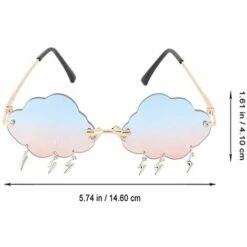 OCXIN Lunettes De Soleil Pour Femme, 1 Pièce En Métal Vintage Sans Monture Lunettes De Soleil Irrégulières Lunettes De Fête Nuage Lunettes De Soleil Sans Monture Lightning Current Su Lunettes Teintées Pour Femme Pour Fête Femme Fille -Promos Protection des yeux : lunettes et masque Magasin 66859918 2