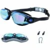 AOUGO Lunettes De Natation Pour Hommes Femmes Adultes - Lunettes De Natation Anti-buée Avec Protection UV, Vision Claire, Coussin En Silicone Sans Fuite