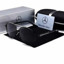 Mercedes Amg Hommes Uv400 Lunettes De Soleil Sport Driving Golf Outdoor Aviator Goggles Silver -Thsinde