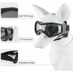 OCXIN Lunettes De Soleil Pour Chien Lunettes De Soleil Pour Chien Réglables Imperméables Et Coupe-vent UV Lunettes De Protection Pour Chien à La Mode Convient Aux Chiens De Petite Et Moyenne Taille (noir) -Promos Protection des yeux : lunettes et masque Magasin 66964656 3
