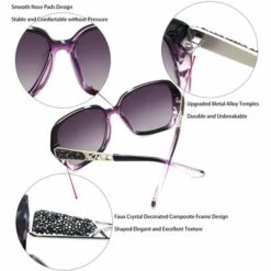 OCXIN Grandes Lunettes De Soleil Femmes Vintage Rétro Lunettes De Soleil Polarisées Lunettes De Protection UV -Promos Protection des yeux : lunettes et masque Magasin 66966160 5