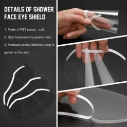 FLETéçA Visière Transparente Pour Microblading, Maquillage Permanent, Extensions De Cils, Cataracte Des Yeux, Protecteur De Yeux Visage De Douche, Visière Souple Transparente, 50 Pièces -Promos Protection des yeux : lunettes et masque Magasin 66967682 3