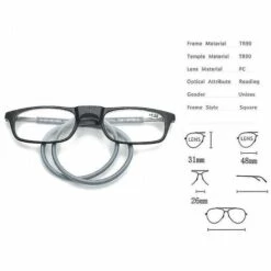 DONTODENT Lunettes De Lecture De Haute Qualité à Absorption Magnétique Tr Suspendus Au Cou Funky Readers Lunettes - Rouge Grossissement 2,75 -Promos Protection des yeux : lunettes et masque Magasin 66970419 5