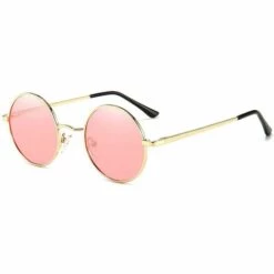DONTODENT Lunettes De Soleil Polarisées Rondes Vintage John Lennon Pour Hommes Femmes Lunettes De Soleil Hippie Cercle - Lentille Noire-cadre Noir Mat