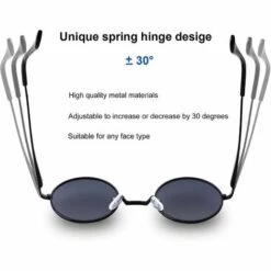 DONTODENT Lunettes De Soleil Polarisées Vintage Rondes John Lennon Pour Hommes Et Femmes Circle Hippie Lunettes De Soleil - Lot De 2 (noir-argent) -Promos Protection des yeux : lunettes et masque Magasin 66972698 3