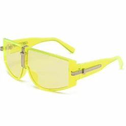Lunettes De Soleil Carrées à Dessus Plat Pour Hommes, Femmes, Lunettes De Soleil à Monture Semi-sans Monture - Cadre Jaune Jaune Océan GDRHVFD