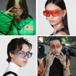 Lunettes De Soleil Carrées à Dessus Plat Pour Hommes, Femmes, Lunettes De Soleil à Monture Semi-sans Monture - Cadre Jaune Jaune Océan GDRHVFD -Promos Protection des yeux : lunettes et masque Magasin 66991450 5