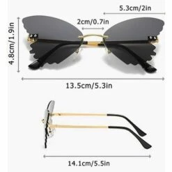 HABIENTôT Femmes Papillon Lunettes Soleil,Oi-FRIS 2 Pièces Irréguliers Papillon Lunettes Soleil, Papillon Lunettes Soleil, Mode Sans Cadre Lunettes, Pour Femmes Hommes Sports De Plein Air Conduite Plage Rencontre -Promos Protection des yeux : lunettes et masque Magasin 67256820 2